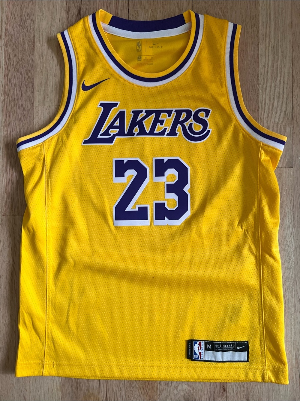 Lebron James Nike Lakers Yellow & Purple #23 Kids Jersey